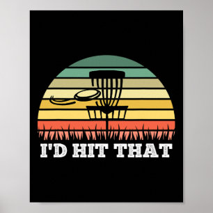 Disc Golf Tee For Men Women Funny Frisbee Golf Poster