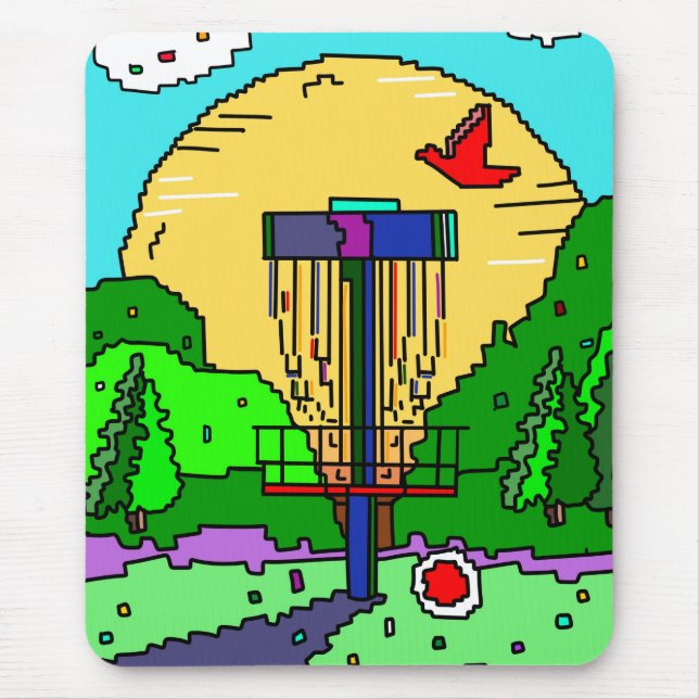Disc Golf Themed Birthday Mouse Mat (Front)