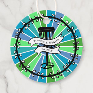 Disc Golf Themed   Blue and Green Pop Art Favour Tags