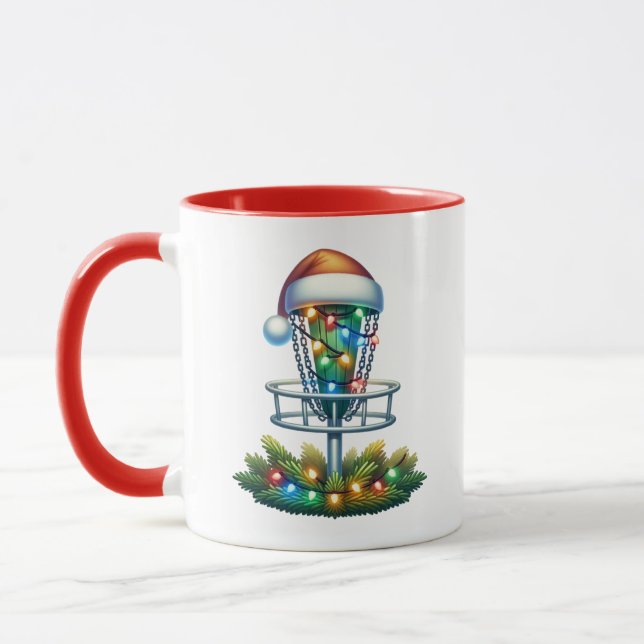 Disc Golf Themed Christmas Mug (Left)