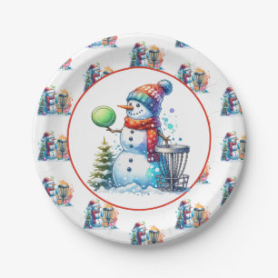 Disc Golf Themed Christmas Party Paper Plate