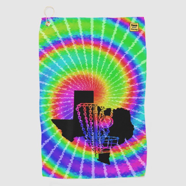 Disc golf towel - Texas tie dye (Front)