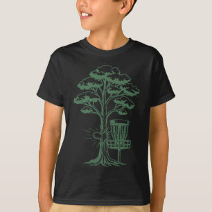 Disc Golf Tree Hit Flying Disc Sket Scene T-Shirt