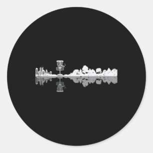 Disc Golf Trees Landscape Frisbee Golfer Frolf Men Classic Round Sticker