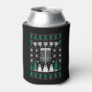 Disc Golf Ugly Christmas Sweater Pajama Gifts Can Cooler