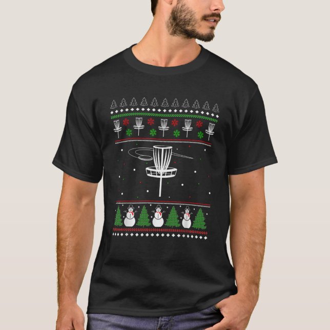Disc Golf Ugly Christmas Sweater Pajama Gifts For  (Front)
