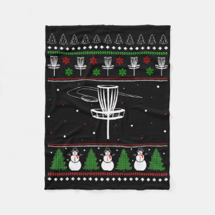 Disc Golf Ugly Christmas Sweater Pajama Gifts For  Fleece Blanket
