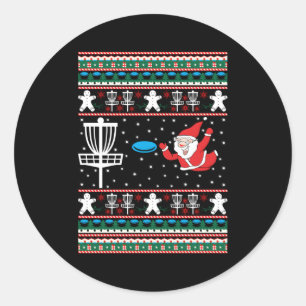 Disc Golf Ugly Merry Discmas Classic Round Sticker