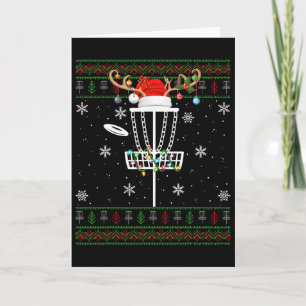 Disc Golf Ugly Xmas Lighting Santa Disc Golf Chris Card