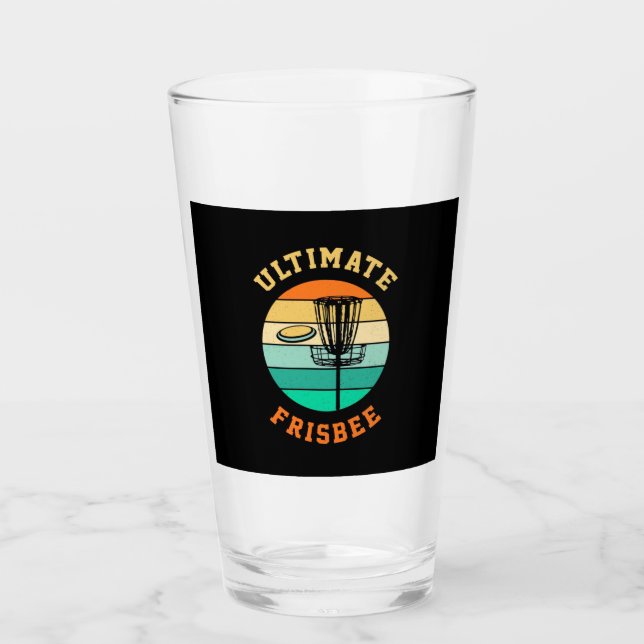 Disc Golf Ultimate Frisbee Glass (Front)