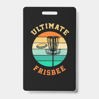 Disc Golf Ultimate Frisbee ID Badge