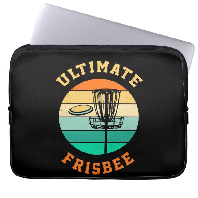 Disc Golf Ultimate Frisbee Laptop Sleeve (Front)