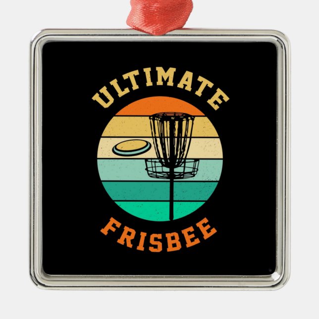 Disc Golf Ultimate Frisbee Metal Tree Decoration (Front)