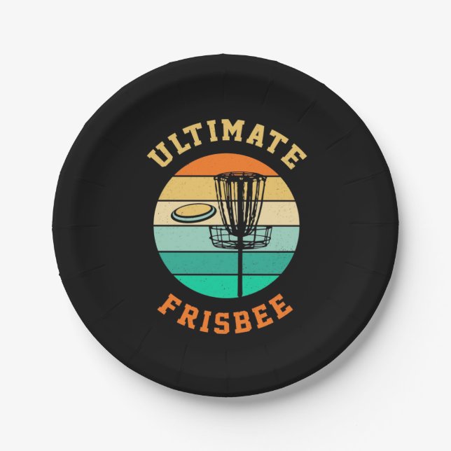 Disc Golf Ultimate Frisbee Paper Plate (Front)