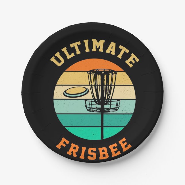 Disc Golf Ultimate Frisbee Paper Plate (Front)
