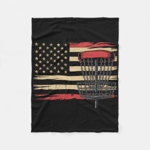 Disc Golf Usa Camo Flag - Patriotic Frolf Player Fleece Blanket