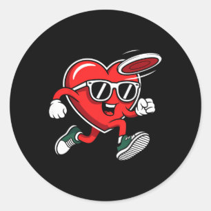 Disc Golf Valentines Day Classic Round Sticker