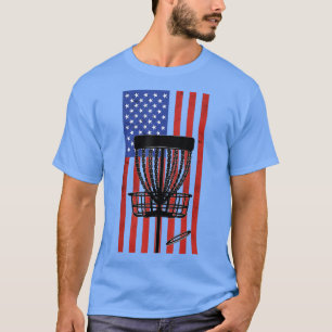 Disc Golf Vintage Distressed American Flag 4th of T-Shirt