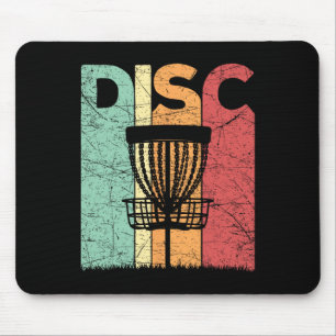 Disc Golf Vintage Frolf Retro Disc Golf Player Mouse Mat