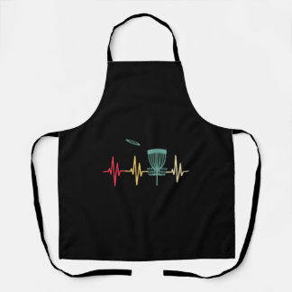 Disc Golf Vintage Heartbeat Golf Gift Apron
