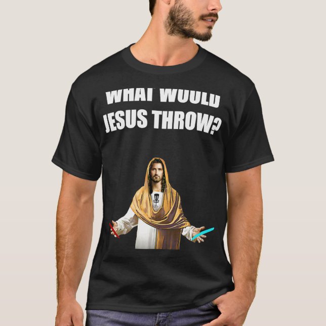 Disc Golf What Would Jesus Throw Frisbee Golfing T-Shirt (Front)