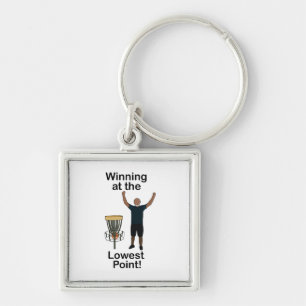Disc Golf Winning At Lowest Point Golfer Birthday Key Ring