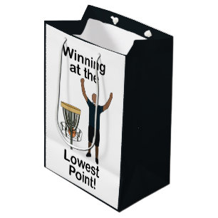 Disc Golf Winning At Lowest Point Golfer Birthday Medium Gift Bag