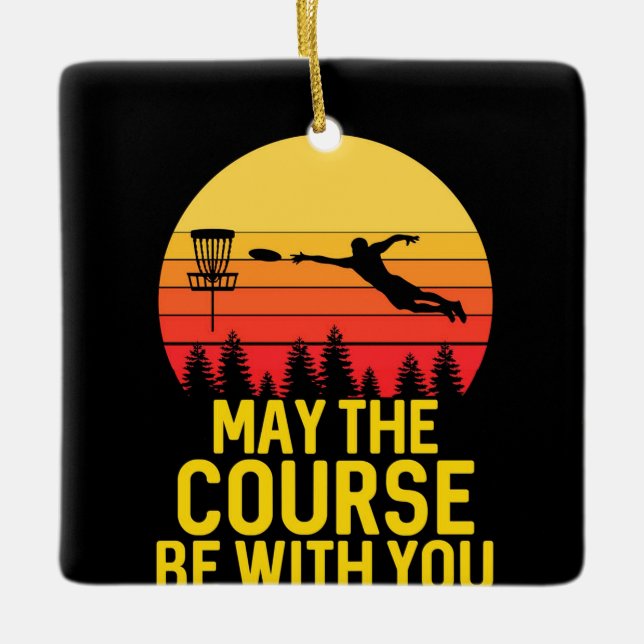 Disc Golf With You Ceramic Ornament (Front)