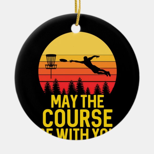Disc Golf With You Ceramic Tree Decoration (Front)