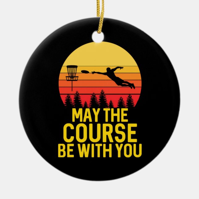 Disc Golf With You Ceramic Tree Decoration (Front)