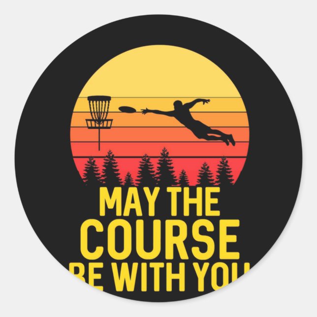 Disc Golf With You Classic Round Sticker (Front)
