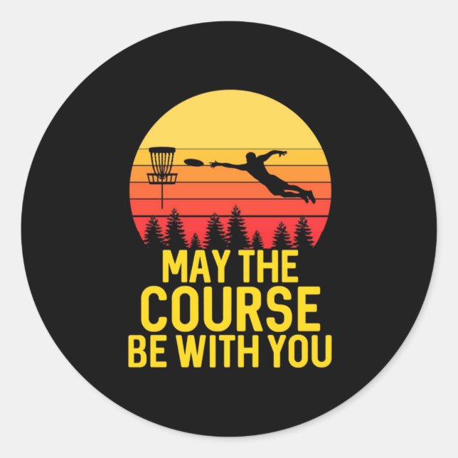 Disc Golf With You Classic Round Sticker (Front)