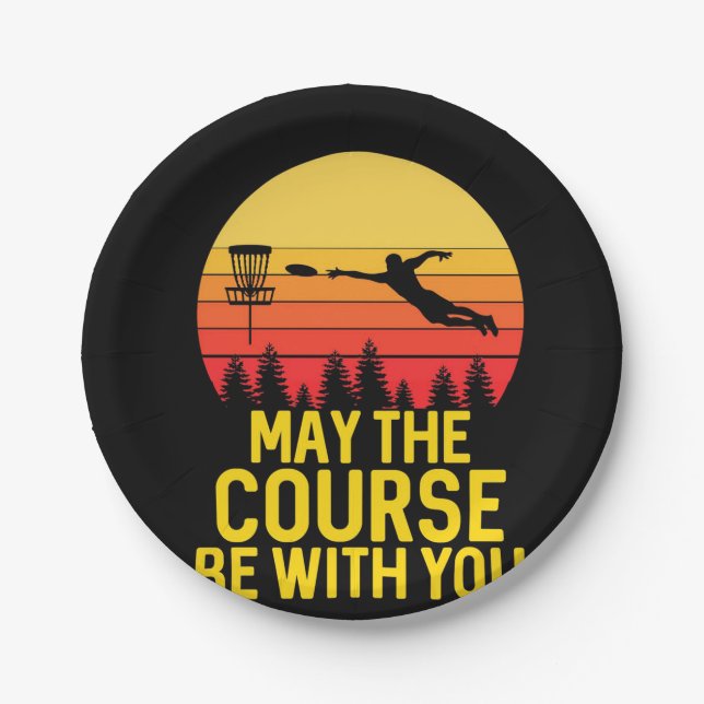 Disc Golf With You Paper Plate (Front)
