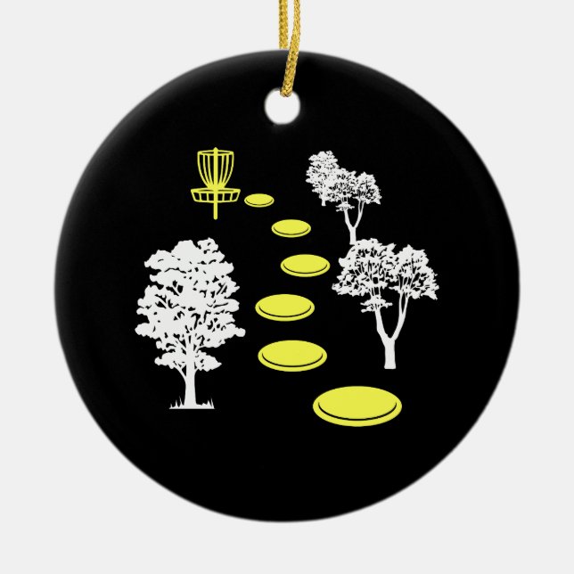Disc Golf Woods Disc Golfer Gift Ceramic Tree Decoration (Front)