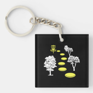 Disc Golf Woods Disc Golfer Gift Key Ring