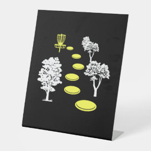 Disc Golf Woods Disc Golfer Gift Pedestal Sign
