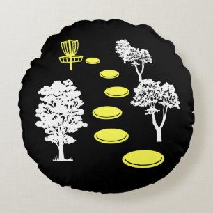Disc Golf Woods Disc Golfer Gift Round Cushion