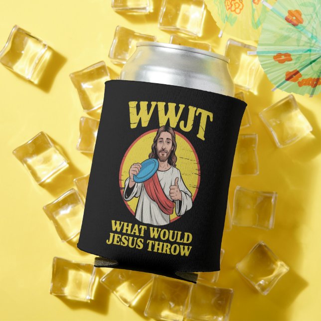 Disc Golf Wwjt What Would Jesus Throw Frisbee  Can Cooler (In Situ Summer)