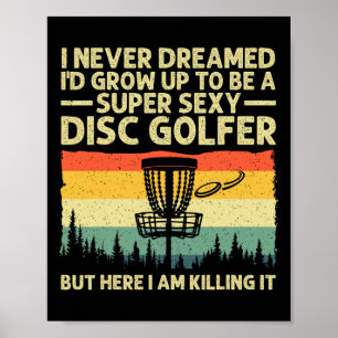 Disc Golfer Art For Men Women Disc Golf Player Dis Poster