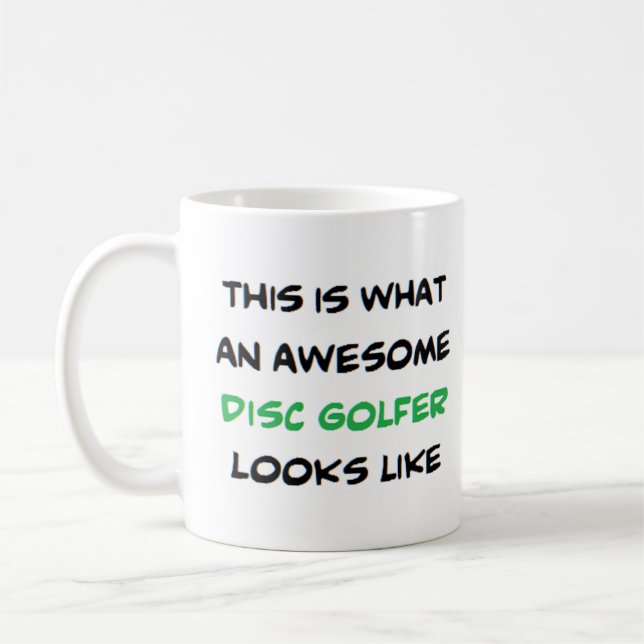 disc golfer, awesome coffee mug (Left)