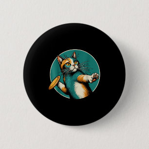 Disc Golfer Cat Disc Golf Player Funny Halloween C 6 Cm Round Badge