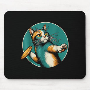 Disc Golfer Cat Disc Golf Player Funny Halloween C Mouse Mat