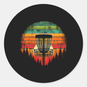 Disc Golfer Colourful Disc Golf  Classic Round Sticker