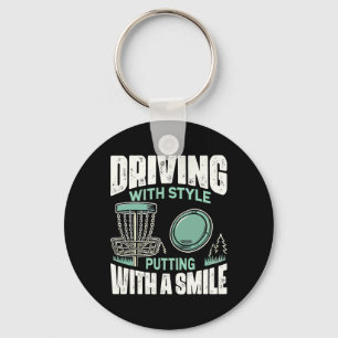 Disc Golfer Driving With Style Disc Golf  Key Ring