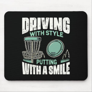 Disc Golfer Driving With Style Disc Golf  Mouse Mat