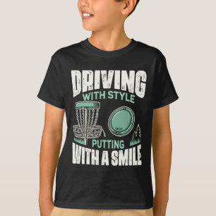 Disc Golfer Driving With Style Disc Golf T-Shirt