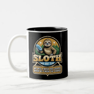 Disc Golfer Funny Sloth Disc Golf Player Golfer Two-Tone Coffee Mug
