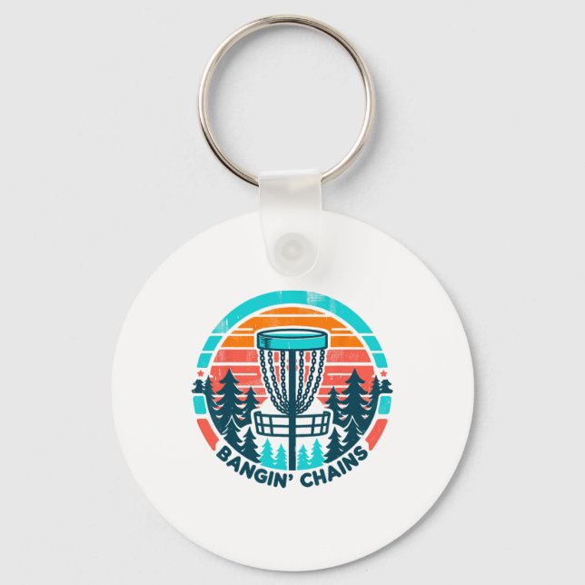 Disc Golfer - Ngin Chains - Disc Golf Player _1  Key Ring (Front)