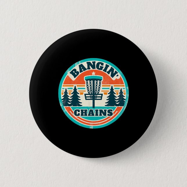 Disc Golfer - Ngin Chains - Disc Golf Player _2  6 Cm Round Badge (Front)