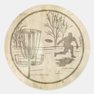 Disc Golfing Classic Round Sticker